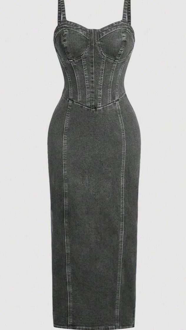 Slim-Fit Black Jean dress