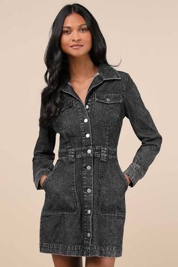 Slim-Fit Black Jean dress