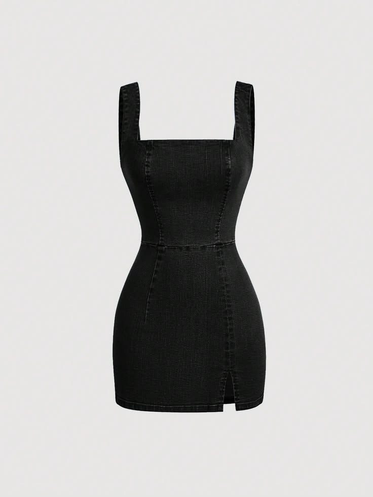 Slim-Fit Black Jean dress