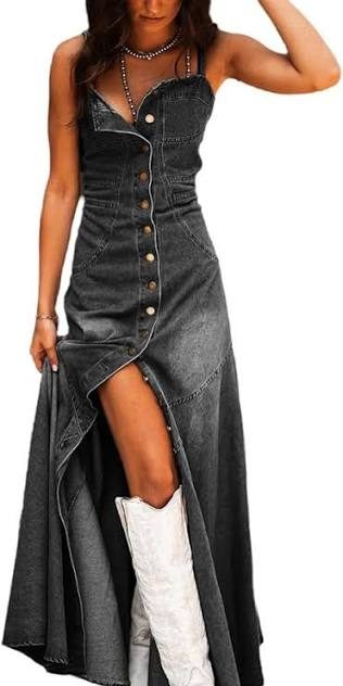 Slim-Fit Black Jean dress